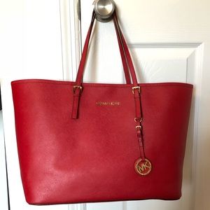 Michael Kors Red Jet Set Tote